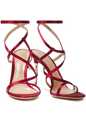 Claret Raso satin sandals | Sale up to 70% off | THE OUTNET | GIANVITO ROSSI | THE OUTNET