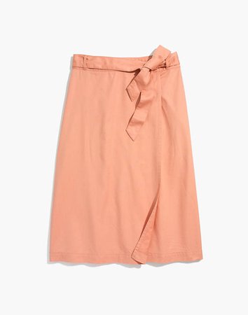 Belted Wrap Midi Skirt coral