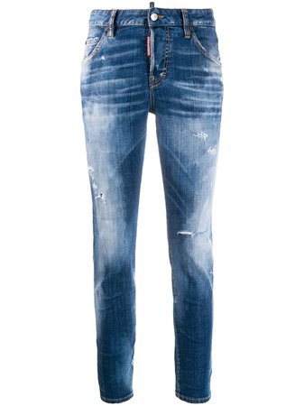 Blue Dsquared2 Distressed Skinny Jeans | Farfetch.com