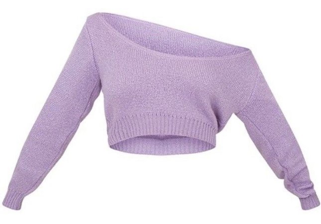 purple off the shoulder sweater