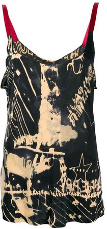 Pre-Owned abstract print tank top
