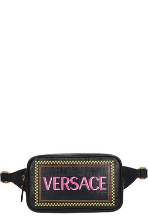 Versace Black Leather Baby Carrier