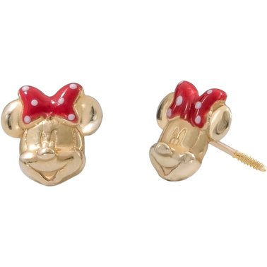Disney 14k Gold Minnie Mouse Bow Stud Earrings | Children's Earrings | Holiday Gift Guide | Shop The Exchange
