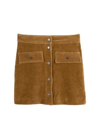 MANGO Buttoned corduroy skirt