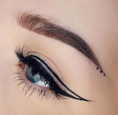 blue eye with winged eyeliner - Google Search