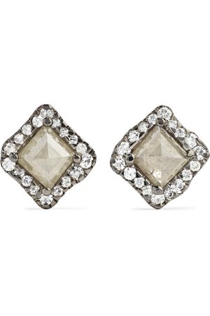 Kimberly McDonald | 18-karat blackened white gold diamond earrings | NET-A-PORTER.COM
