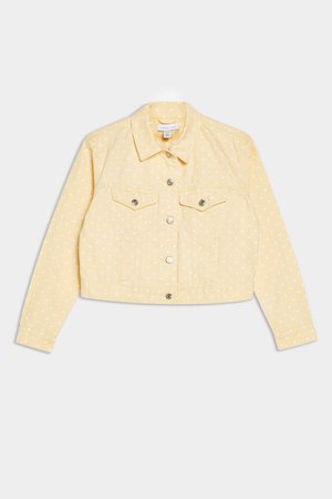 Yellow Polka Dot Denim Jacket | Topshop yellow