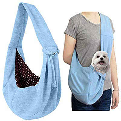 Amazon.com : Dog Sling Carrier, Hand Free Puppy Carrier Widen Strap Tote Soft Cotton Puppy Shoulder Bag with Safety Clasp Carrying Small Dog and Cat Up to 6 lbs for Outdoor Travel and Walking Machine (Light-Blue) : Gateway