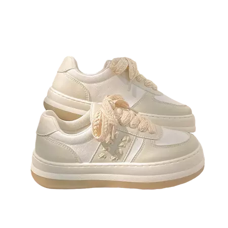 Pastel Cute Platform Flat Sneakers - Shoptery