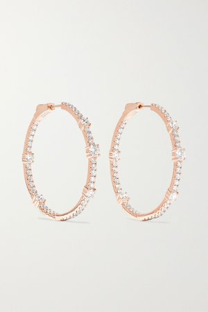 Rose gold 18-karat rose gold diamond hoop earrings | Anita Ko | NET-A-PORTER