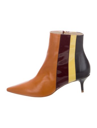 Delpozo Leather Colorblock Pattern Boots - Shoes - DEL21375 | The RealReal