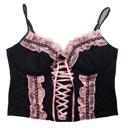 black pink corset top