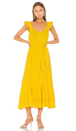 Cleobella Harlow Ankle Dress in Lemon | REVOLVE