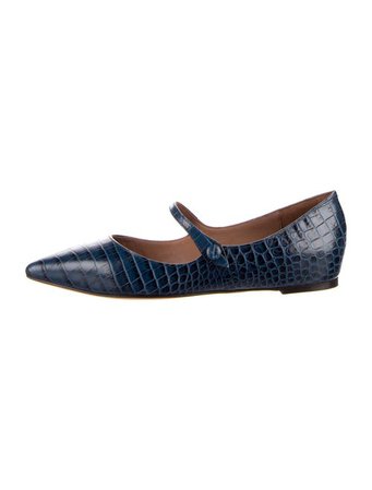 Tabitha Simmons Herimo reptile print navy Leather - Shoes - TAB28015 | The RealReal