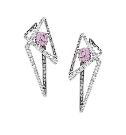 pink grey earrings