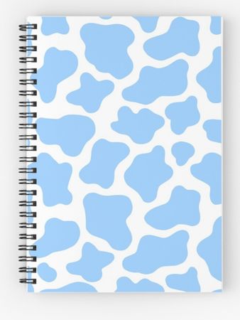 Blue aesthetic cow print notebook