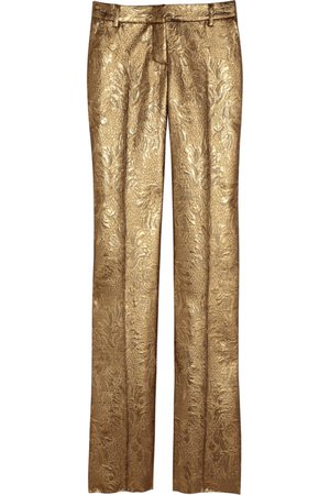 Metallic jacquard straight-leg pants Balmain