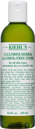 Kiehl's Cucumber Herbal Alcohol-Free Toner for Dry/ Sensitive Skin 250ml - Skroutz.gr