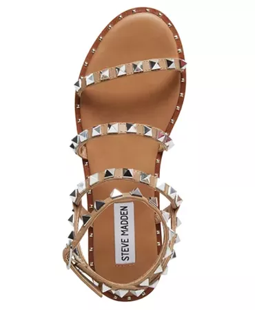 Steve Madden Women's Travel Rock Stud Flat Sandals & Reviews - Sandals & Flip Flops - Shoes - Macy's brown