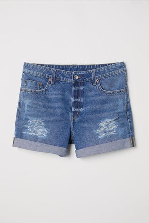 Denim shorts Boyfriend - Dark denim blue - | H&M GB