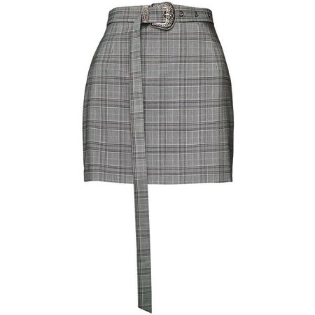 Grey plaid skirt