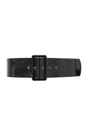 Accessories : 'Ranger' Black Patent Wide Waist Belt