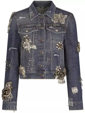 Dolce & Gabbana sequin-embellished Denim Jacket - Farfetch