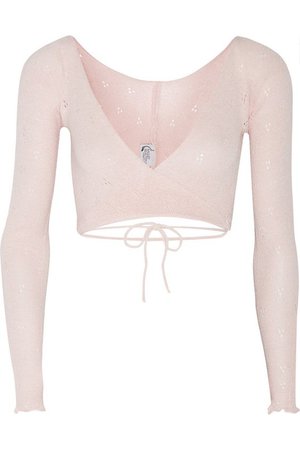 Ballet Beautiful | Belle knitted jersey wrap top | NET-A-PORTER.COM