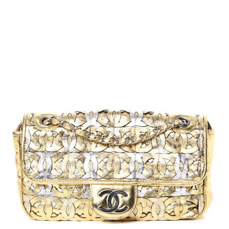 Chanel silver and gold bag