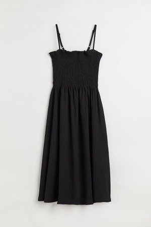 Smocked Dress - Black - Ladies | H&M US