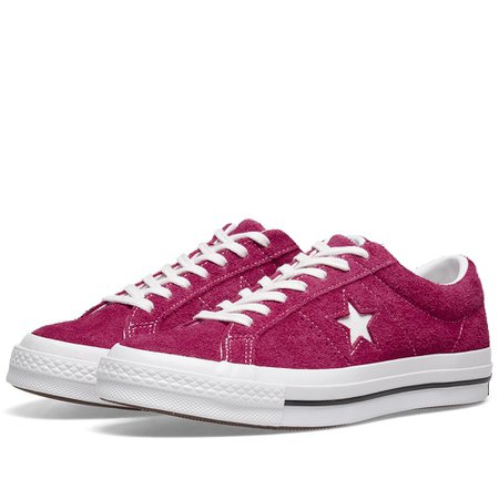 Converse One Star Ox Vintage Suede Pink Pop & White | END.