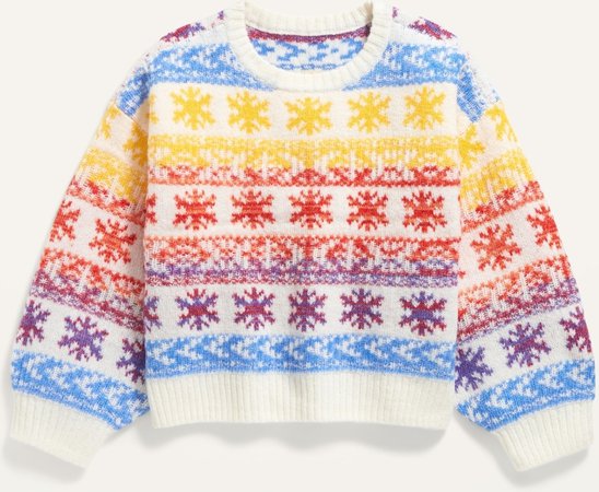 snowflake rainbow sweater kids