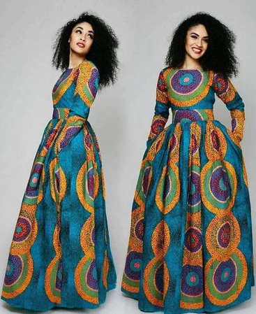 African maxi dress with two sides pockets ankara print | Etsy