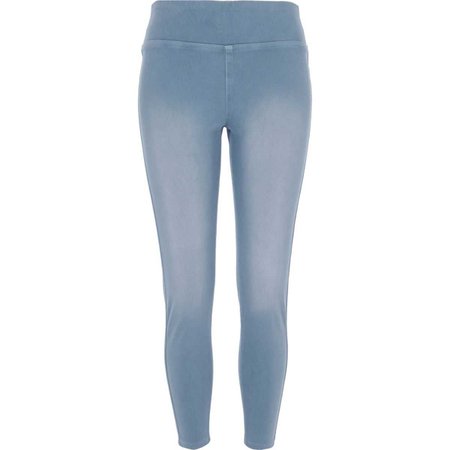 Light blue denim look leggings - Leggings - Pants - women