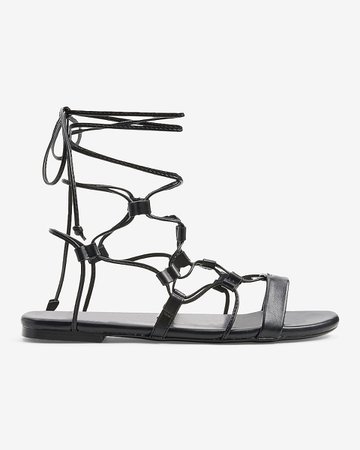 Tie-up Gladiator Flat Sandals | Express