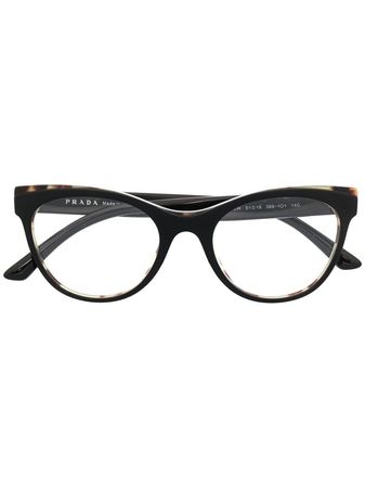 Prada Eyewear tortoiseshell-trim cat-eye frame glasses - FARFETCH