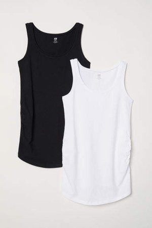 MAMA 2-pack Jersey Tank Tops - White