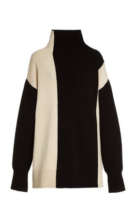 Oversized Colorblock Wool Mock-Neck Sweater By Joseph | Moda Operandi