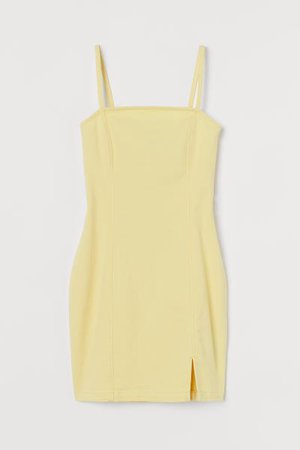 Short Denim Dress - Light yellow - Ladies | H&M US
