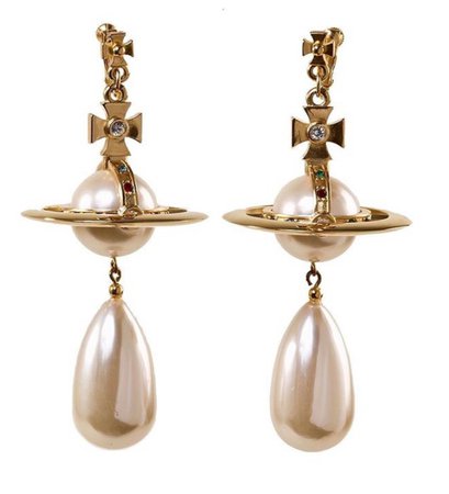 vintage Vivienne Westwood pear drop 3D orb earrings