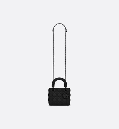 Mini Lady Dior Bag Black Ultramatte Cannage Calfskin - Bags - Women's Fashion | DIOR