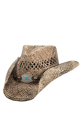 Dorfman Pacific Toasted Straw with Turquoise Concho Band Fashion Cowboy Hat | Cavender's