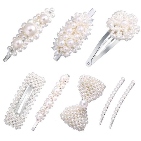 white pearl hairpins