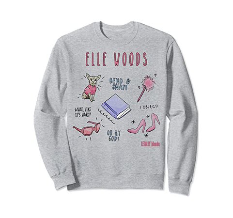 Amazon.com: Legally Blonde Elle Woods Sketches Sweatshirt: Clothing