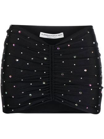 Alessandra Rich rhinestone-detail Mini Skirt - Farfetch