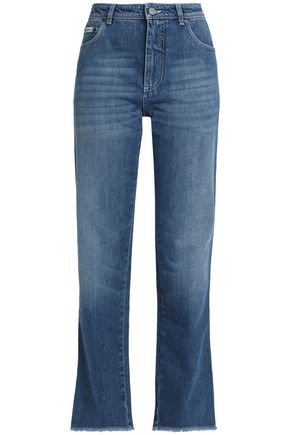 Frayed high-rise straight-leg jeans | ALEXA CHUNG | Sale up to 70% off | THE OUTNET