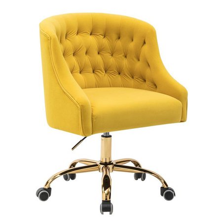 yellow tufted desk chair