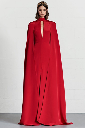 red cape gown