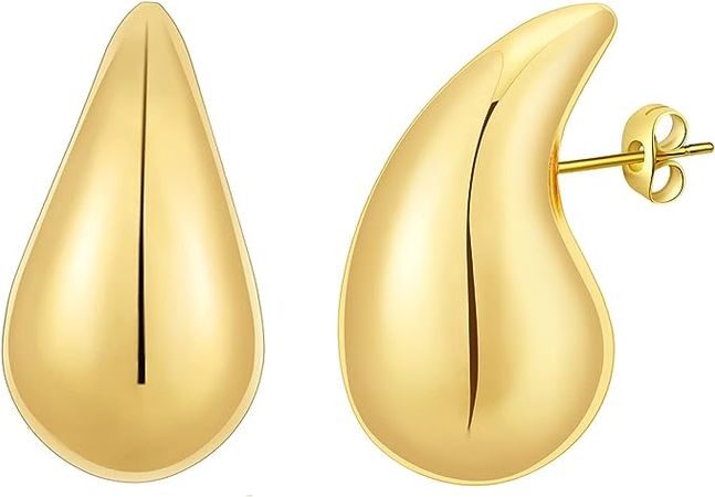Amazon.com: Apsvo Earring Dupes Chunky Gold Hoop Earrings for Women, Tear Drop Dangle Earrings, Teardrop Lightweight Water Drop Earrings for Women Girls Fashion Trendy Hypoallergenic Jewelry: Clothing, Shoes & Jewelry