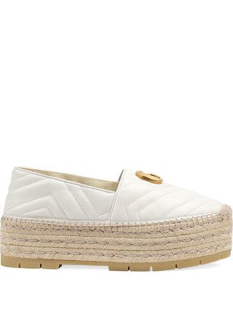Gucci Chevron Leather Espadrille With Double G - Farfetch